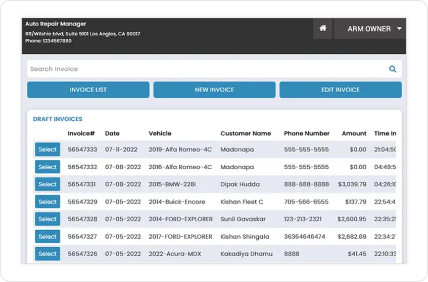 Auto Shop Management Mobile App for Technicians